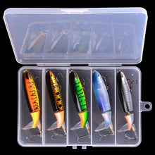 Load image into Gallery viewer, 5PCS Whopper Plopper Bait 10cm 13g Topwater Fishing Lure Set Floating Pencil Popper Hard Bait Wobbler Rotating Tail with Box