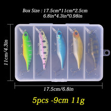 Load image into Gallery viewer, 5PCS Whopper Plopper Bait 10cm 13g Topwater Fishing Lure Set Floating Pencil Popper Hard Bait Wobbler Rotating Tail with Box
