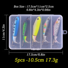 Load image into Gallery viewer, 5PCS Whopper Plopper Bait 10cm 13g Topwater Fishing Lure Set Floating Pencil Popper Hard Bait Wobbler Rotating Tail with Box