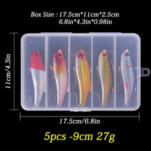 Load image into Gallery viewer, 5PCS Whopper Plopper Bait 10cm 13g Topwater Fishing Lure Set Floating Pencil Popper Hard Bait Wobbler Rotating Tail with Box