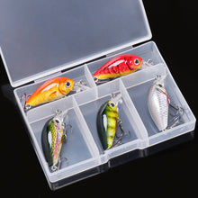 Load image into Gallery viewer, TREHOOK 36mm 3.6g 5pcs Mini Crankbait Fishing Lures Topwater Artificial Hard Bait Minnow Swimbait Wobblers Carp Fishing Lure Set