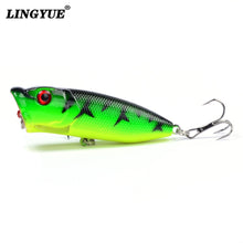 Load image into Gallery viewer, Hot 1pcs Fishing Lures 6.5cm/12g Topwater Popper Bait 5 Color Hard Bait Artificial Wobblers Plastic Fishing Tackle With 6# Hooks