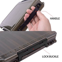 Load image into Gallery viewer, LINNHUE Plastic Fishing Lure Box Double Sided Minnows Bait Hooks Spinner Lures Frogs Boxes For Fishing Tackle Container