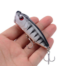 Load image into Gallery viewer, Hot 1pcs Fishing Lures 6.5cm/12g Topwater Popper Bait 5 Color Hard Bait Artificial Wobblers Plastic Fishing Tackle With 6# Hooks