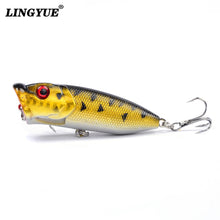 Load image into Gallery viewer, Hot 1pcs Fishing Lures 6.5cm/12g Topwater Popper Bait 5 Color Hard Bait Artificial Wobblers Plastic Fishing Tackle With 6# Hooks