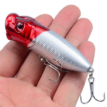 Load image into Gallery viewer, Hot 1pcs Fishing Lures 6.5cm/12g Topwater Popper Bait 5 Color Hard Bait Artificial Wobblers Plastic Fishing Tackle With 6# Hooks