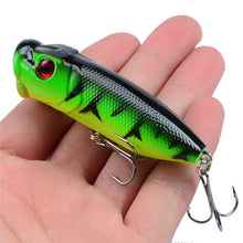 Load image into Gallery viewer, Hot 1pcs Fishing Lures 6.5cm/12g Topwater Popper Bait 5 Color Hard Bait Artificial Wobblers Plastic Fishing Tackle With 6# Hooks