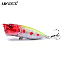 Load image into Gallery viewer, Hot 1pcs Fishing Lures 6.5cm/12g Topwater Popper Bait 5 Color Hard Bait Artificial Wobblers Plastic Fishing Tackle With 6# Hooks