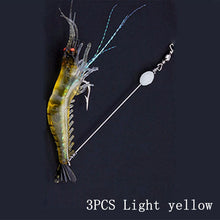 Load image into Gallery viewer, 3 PCS Three Colors Simulation Lure Soft Bait Hooks To Hang Fake Shrimp Lure Bionic Shrimp With Luminous Shrimp-shaped Soft Bait