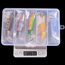 Load image into Gallery viewer, 5PCS Whopper Plopper Bait 10cm 13g Topwater Fishing Lure Set Floating Pencil Popper Hard Bait Wobbler Rotating Tail with Box