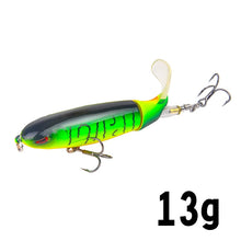 Load image into Gallery viewer, 1Unit Topwater Minnow Fishing Lure 10Cm/14Cm Whopper Popper Artificial Bait Hard Plopper Soft Rotating Tail Fishing Tackle
