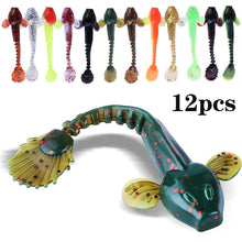 Load image into Gallery viewer, Sougayilang Soft Lure 4.5g 3.5in 90mm 12PCS/Lot Fishing Swimbait Lure Set Tail Worm Saltwater/Freshwater Fishing Baits