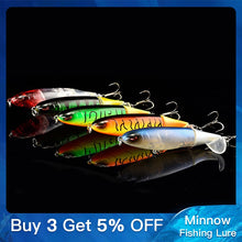 Load image into Gallery viewer, 1Unit Topwater Minnow Fishing Lure 10Cm/14Cm Whopper Popper Artificial Bait Hard Plopper Soft Rotating Tail Fishing Tackle