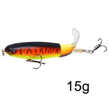 Load image into Gallery viewer, 1Unit Topwater Minnow Fishing Lure 10Cm/14Cm Whopper Popper Artificial Bait Hard Plopper Soft Rotating Tail Fishing Tackle

