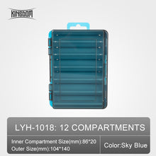 Load image into Gallery viewer, Kingdom Fishing Box 12 14 compartments Fishing Accessories lure Hook Boxes storage Double Sided High Strength Fishing Tackle Box
