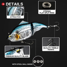 Load image into Gallery viewer, JOHNCOO 115mm Vibration SW Floating Fishing Lure Lipless Crankbaits Sinking Hard Plastic Artificial VIB Bait Bass Fishing Tackle
