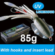 Load image into Gallery viewer, SUNMILE Fishing Soft Squid Lure 20g/60g/80g/100g/120g/150g Luminous/UV Squid Jig Fishing Lures For Sea Fishing Wobbler Bait
