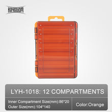 Load image into Gallery viewer, Kingdom Fishing Box 12 14 compartments Fishing Accessories lure Hook Boxes storage Double Sided High Strength Fishing Tackle Box
