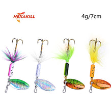 Load image into Gallery viewer, Hexakill 1Pcs 4g 6g Spinner Spoon Metal Bait Fishing Lure Wobblers CrankBaits Jig Shone Metal Sequin Trout metal jigging lure
