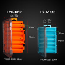 Load image into Gallery viewer, Kingdom Fishing Box 12 14 compartments Fishing Accessories lure Hook Boxes storage Double Sided High Strength Fishing Tackle Box
