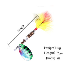 Load image into Gallery viewer, Hexakill 1Pcs 4g 6g Spinner Spoon Metal Bait Fishing Lure Wobblers CrankBaits Jig Shone Metal Sequin Trout metal jigging lure
