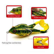 Load image into Gallery viewer, 1PCS Minnow Fishing Lure Double Propeller Frog Soft Bait Silicone90mm/13g Artificial Crankbait Wobbler Jig Trolling Soft Lure
