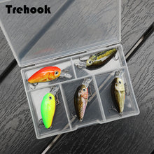 Load image into Gallery viewer, TREHOOK 36mm 3.6g 5pcs Mini Crankbait Fishing Lures Topwater Artificial Hard Bait Minnow Swimbait Wobblers Carp Fishing Lure Set
