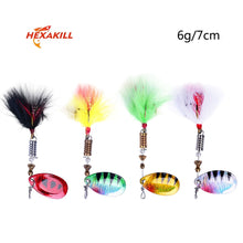 Load image into Gallery viewer, Hexakill 1Pcs 4g 6g Spinner Spoon Metal Bait Fishing Lure Wobblers CrankBaits Jig Shone Metal Sequin Trout metal jigging lure
