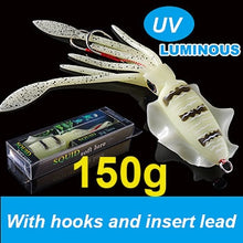 Load image into Gallery viewer, SUNMILE Fishing Soft Squid Lure 20g/60g/80g/100g/120g/150g Luminous/UV Squid Jig Fishing Lures For Sea Fishing Wobbler Bait
