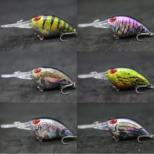 Load image into Gallery viewer, wLure 6cm 5g Deep Diving Tight Wobble Fishing Lure Fresh Water Hard Bait Flaoting Jerkbait 8# Hooks Insect Bait Crankbait C770
