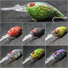 Load image into Gallery viewer, wLure 6cm 5g Deep Diving Tight Wobble Fishing Lure Fresh Water Hard Bait Flaoting Jerkbait 8# Hooks Insect Bait Crankbait C770
